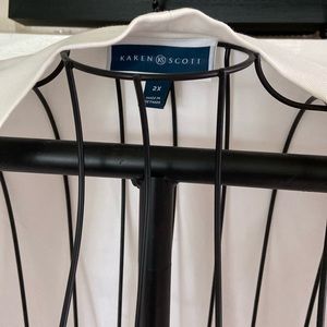 Karen Scott 2xl white no button jacket.